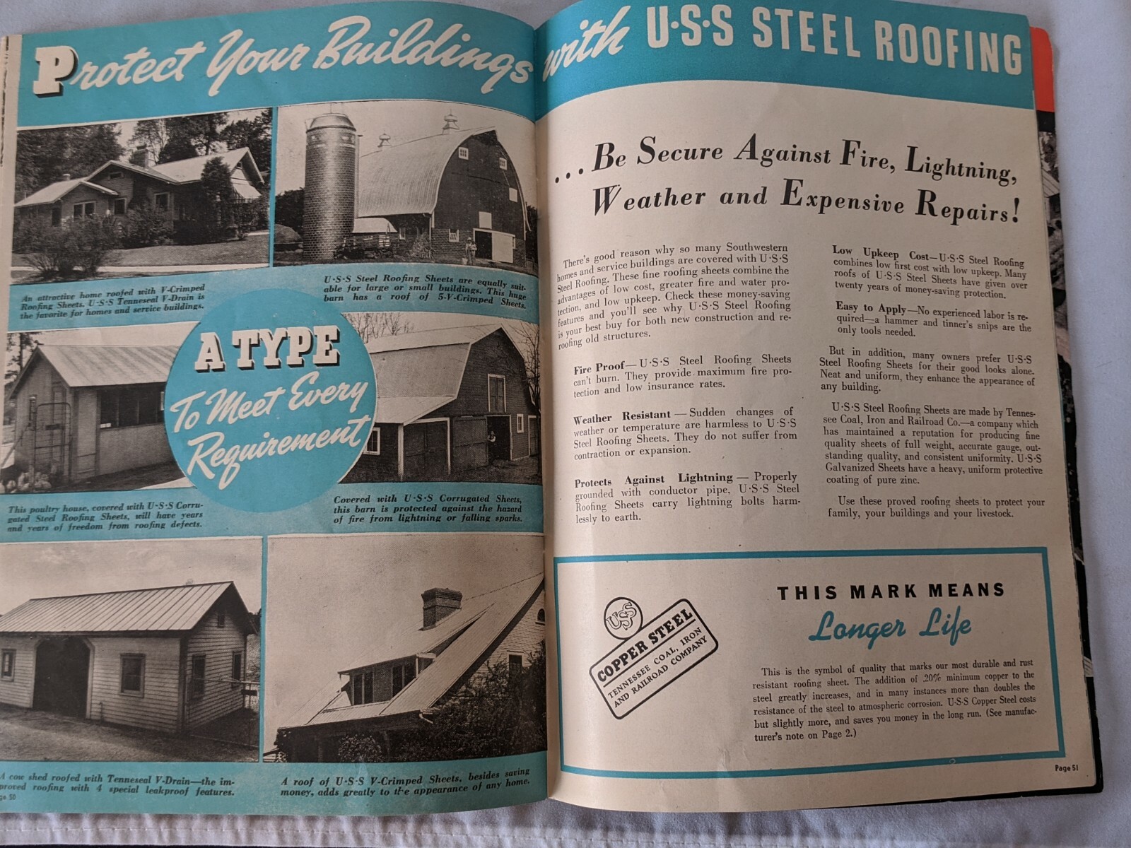1944 USS Farmer&rsquo;s & Rancher&rsquo;s Handbook – Catalog Steel Products Fence Roof Nails