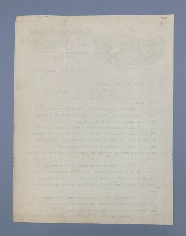 1904 KENTUCKY WAGON Old Hickory Tennessee FARM Advertising Letter LOUISVILLE