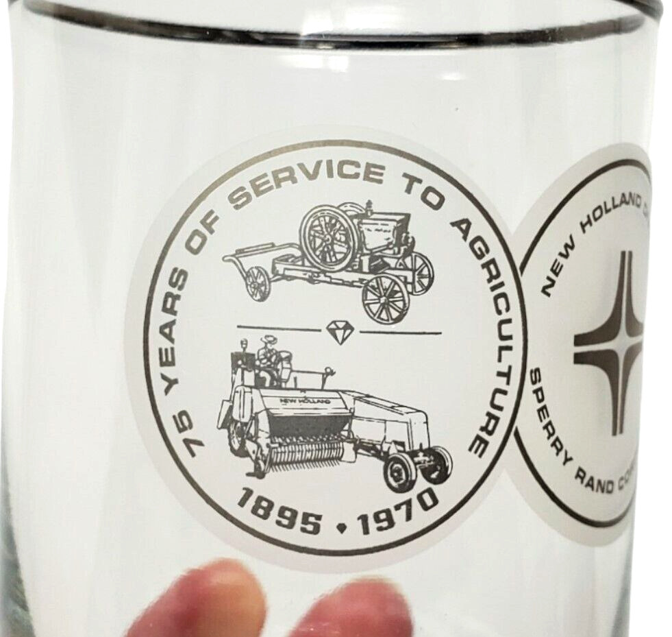 Sperry Rand New Holland 75 Years of Service to Agriculture Glass(es) 1895-1970