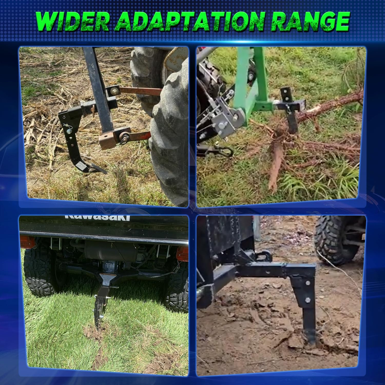 3 Point Trencher Ripper Attachment Fit 2&Prime; Receivers, Hitch Mounted Ripper for Tr