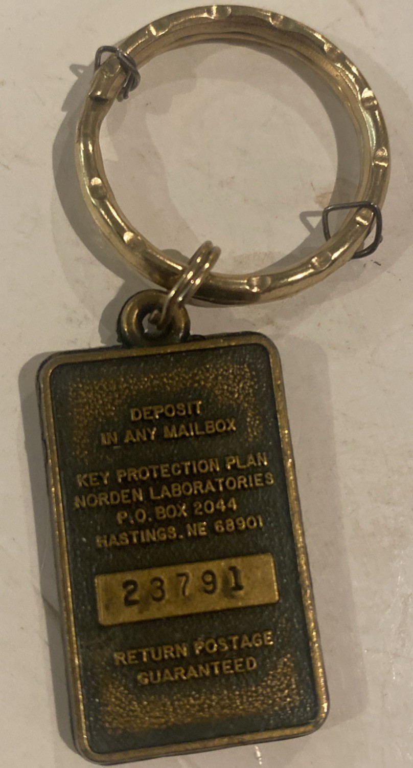 Vintage 1970S Livestock Products Brass Key Ring Hastings, NE