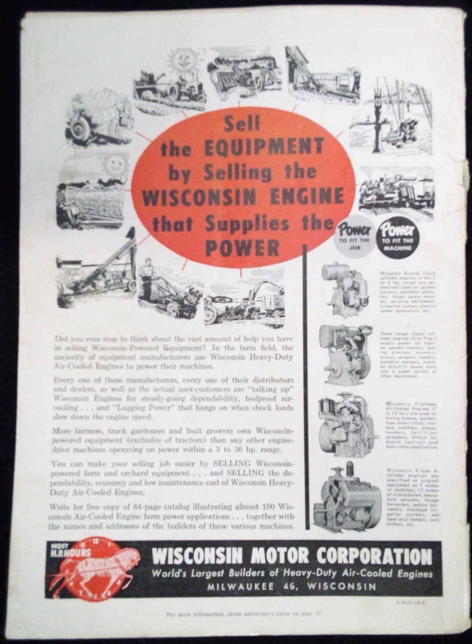 VTG 1955 FARM EQUIPMENT RETAILING MAGAZINE ADVERTISING GREAT AD FARMALL MOLINE F