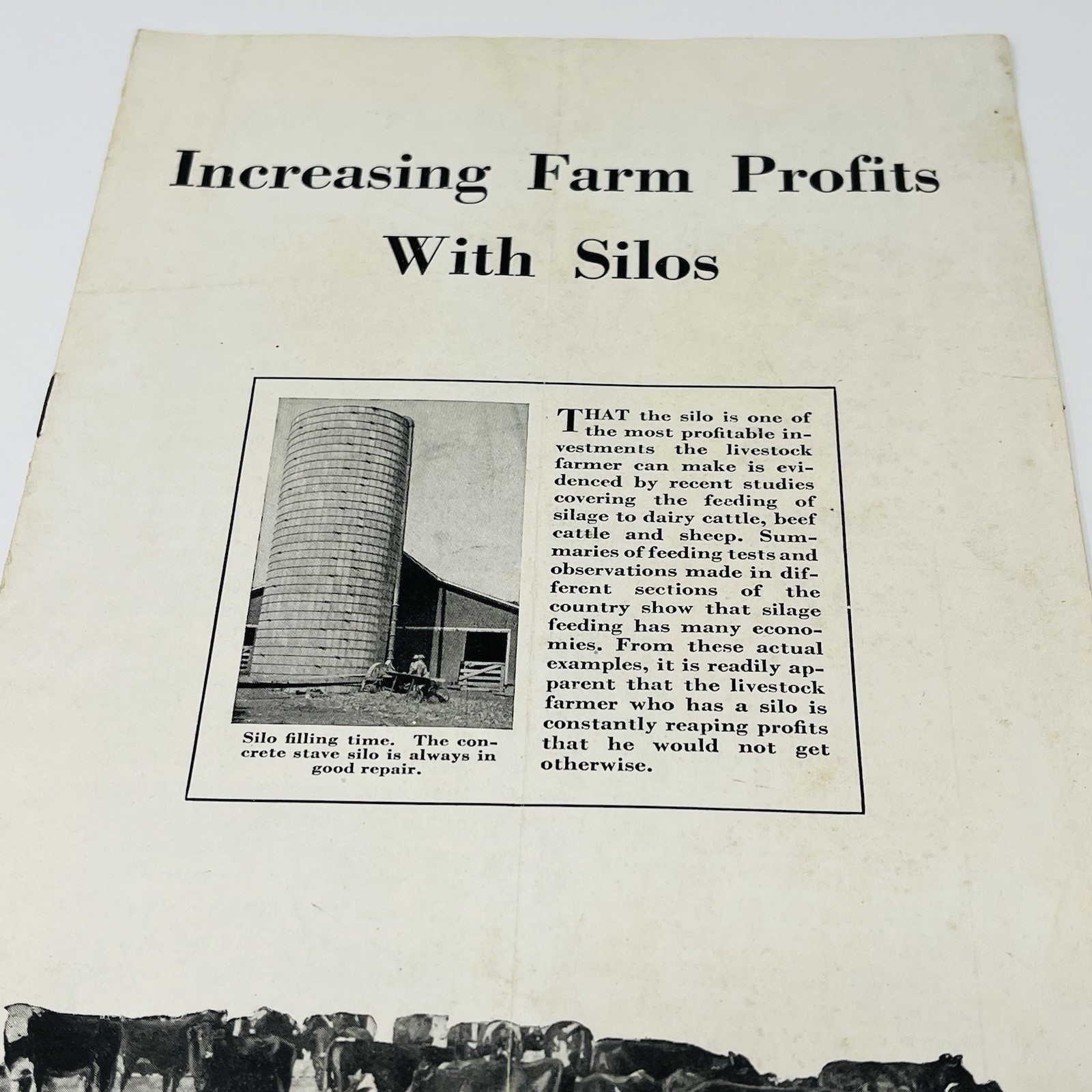 1929 Portland Cement Increasing Farm Profits With Concrete Silos Booklet Vintage