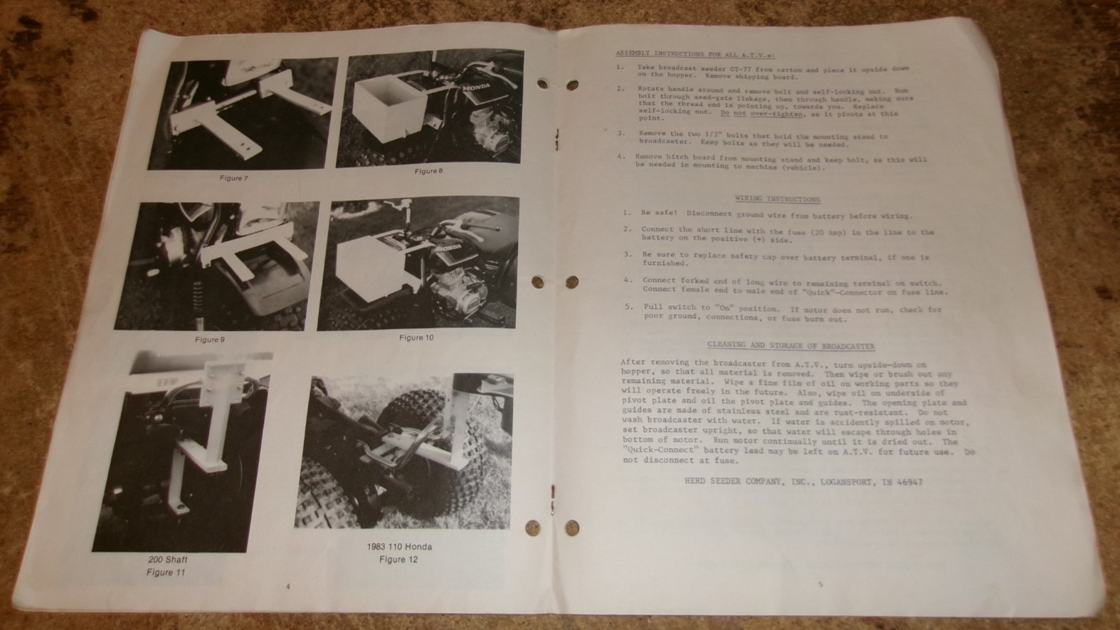 vintage herd model GT-77 ATV broadcaster operators manual good used