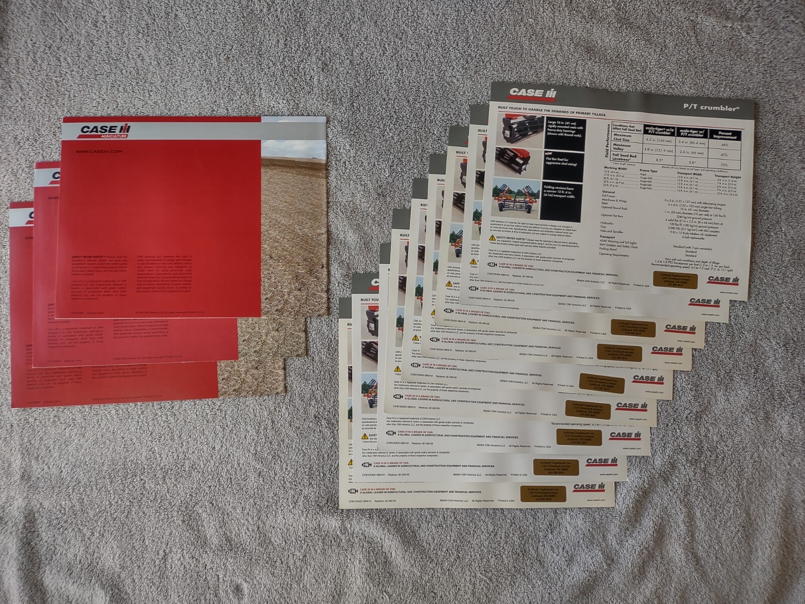 Case IH P/T Crumbler True-Tandem 330 Turbo Sales Brochures. Lot Of 12. 2004,2008