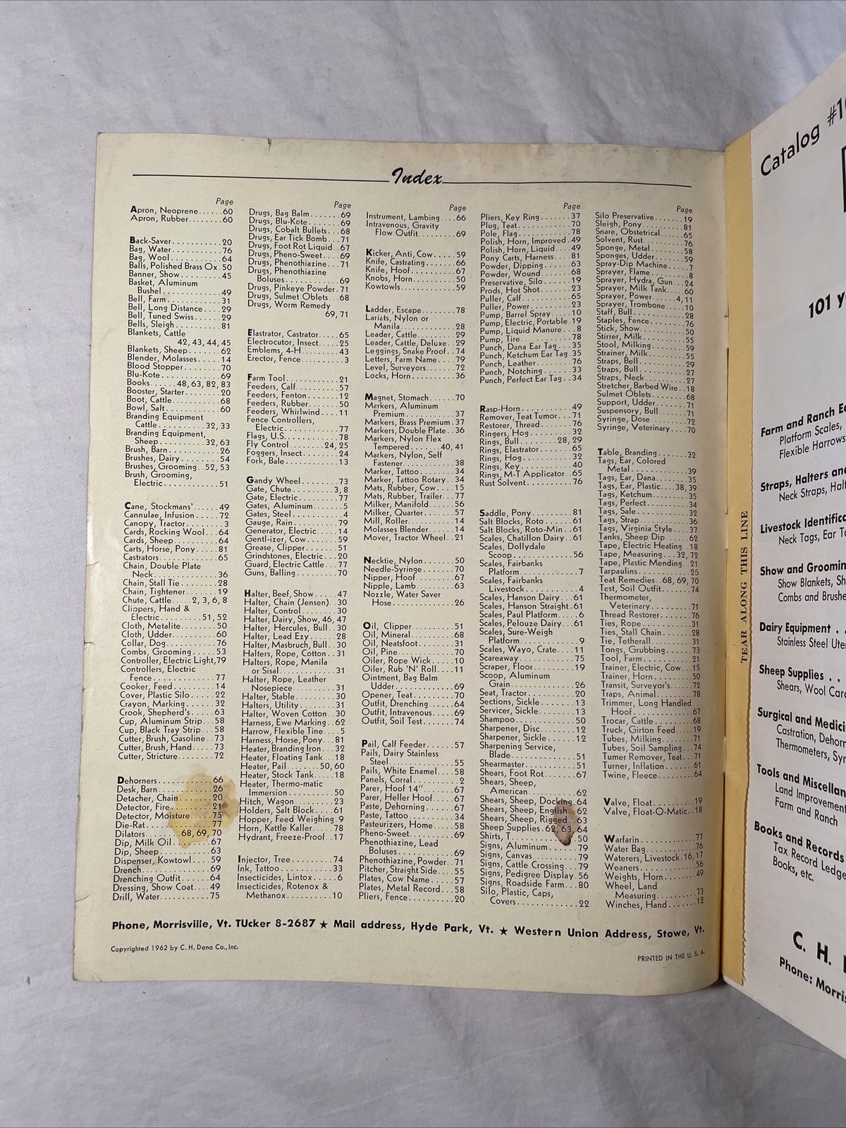 Dana Catalog 1962 Supplies for Ranchers and Dairymen
