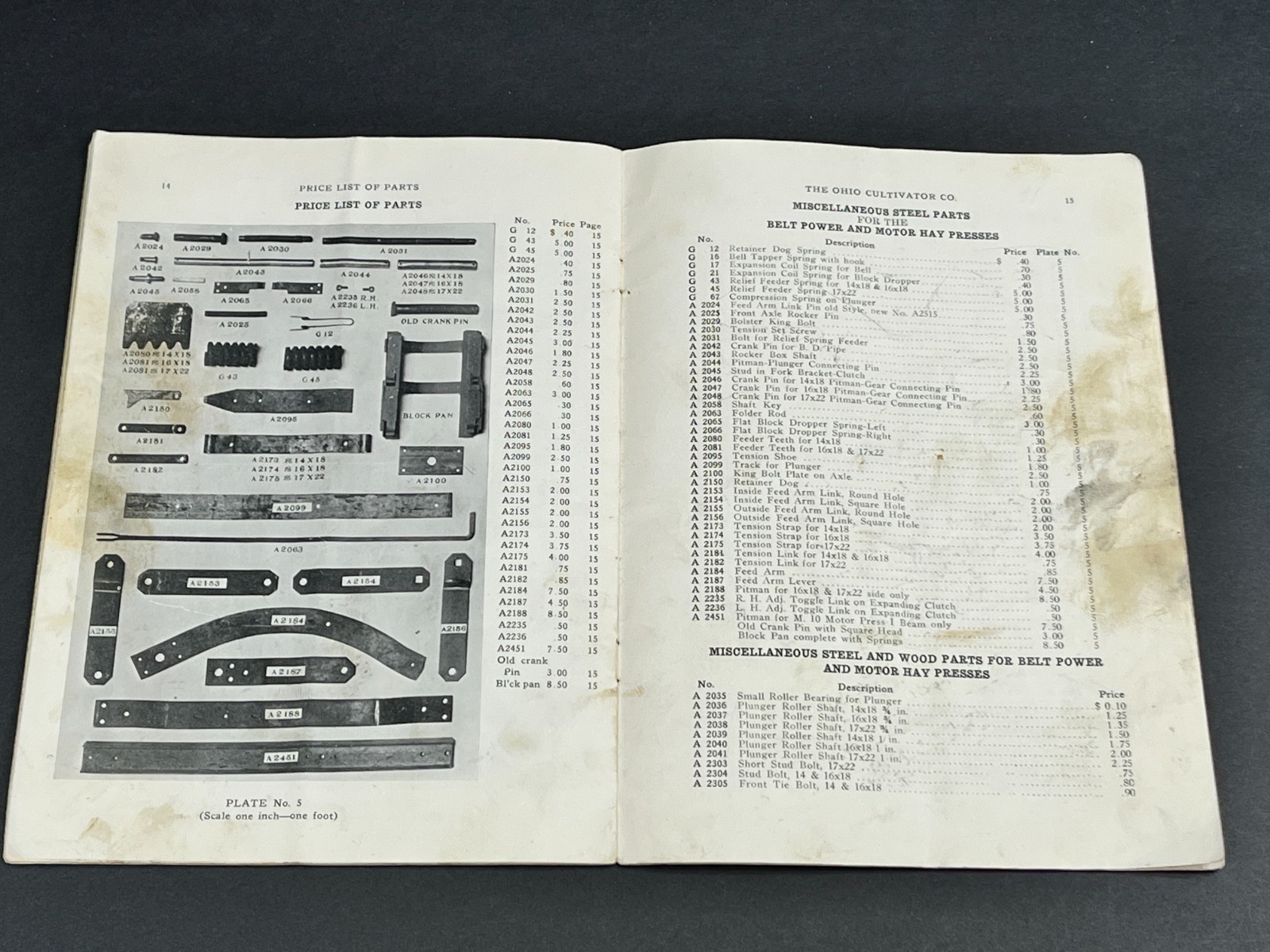 1923 Ohio Cultivator Automatic Hay Presses Parts Price List Repairs Bellevue OH