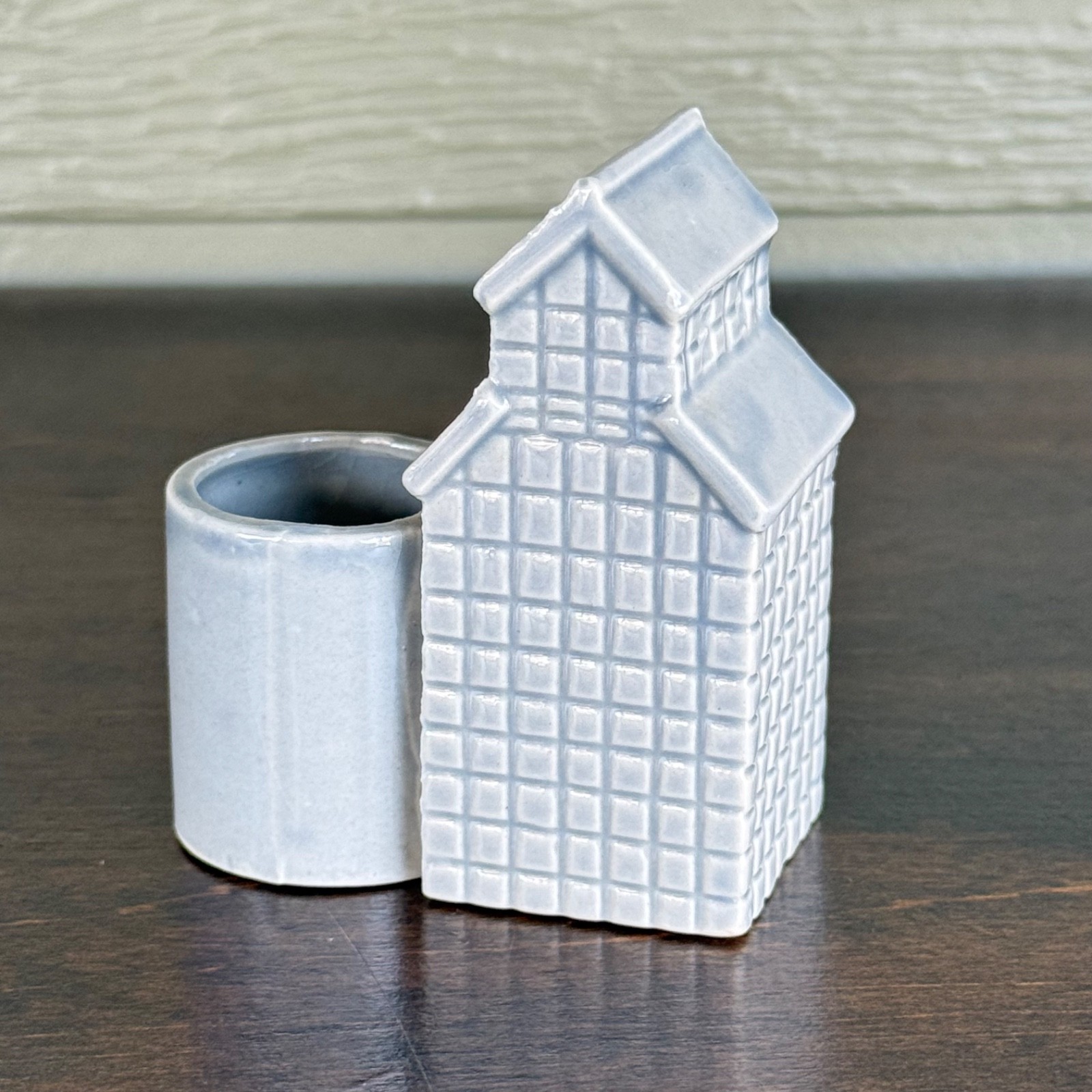 Vintage Hopkins MO Farmers Grain Elevator Advertising Toothpick Holder Ceramic