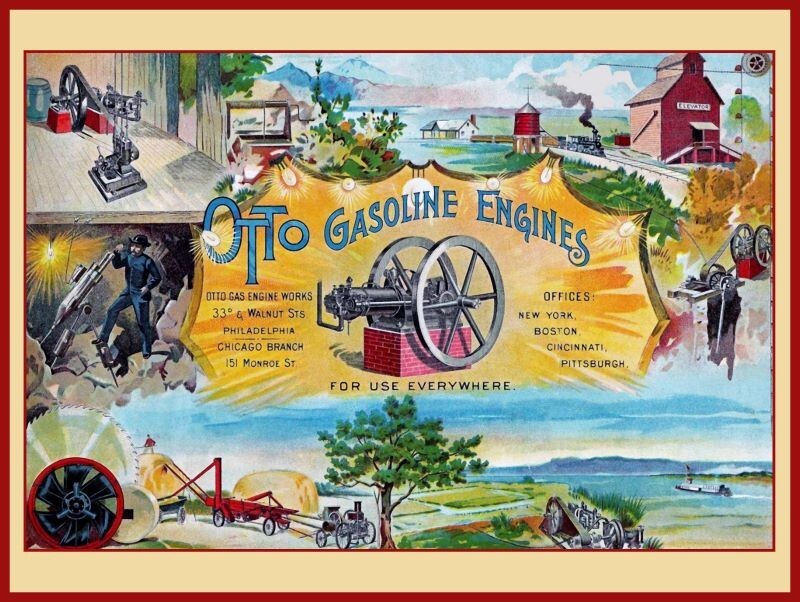 Otto Gasoline Engines of Philadelphia NEW Metal Sign: 12×16&Prime; Large Size