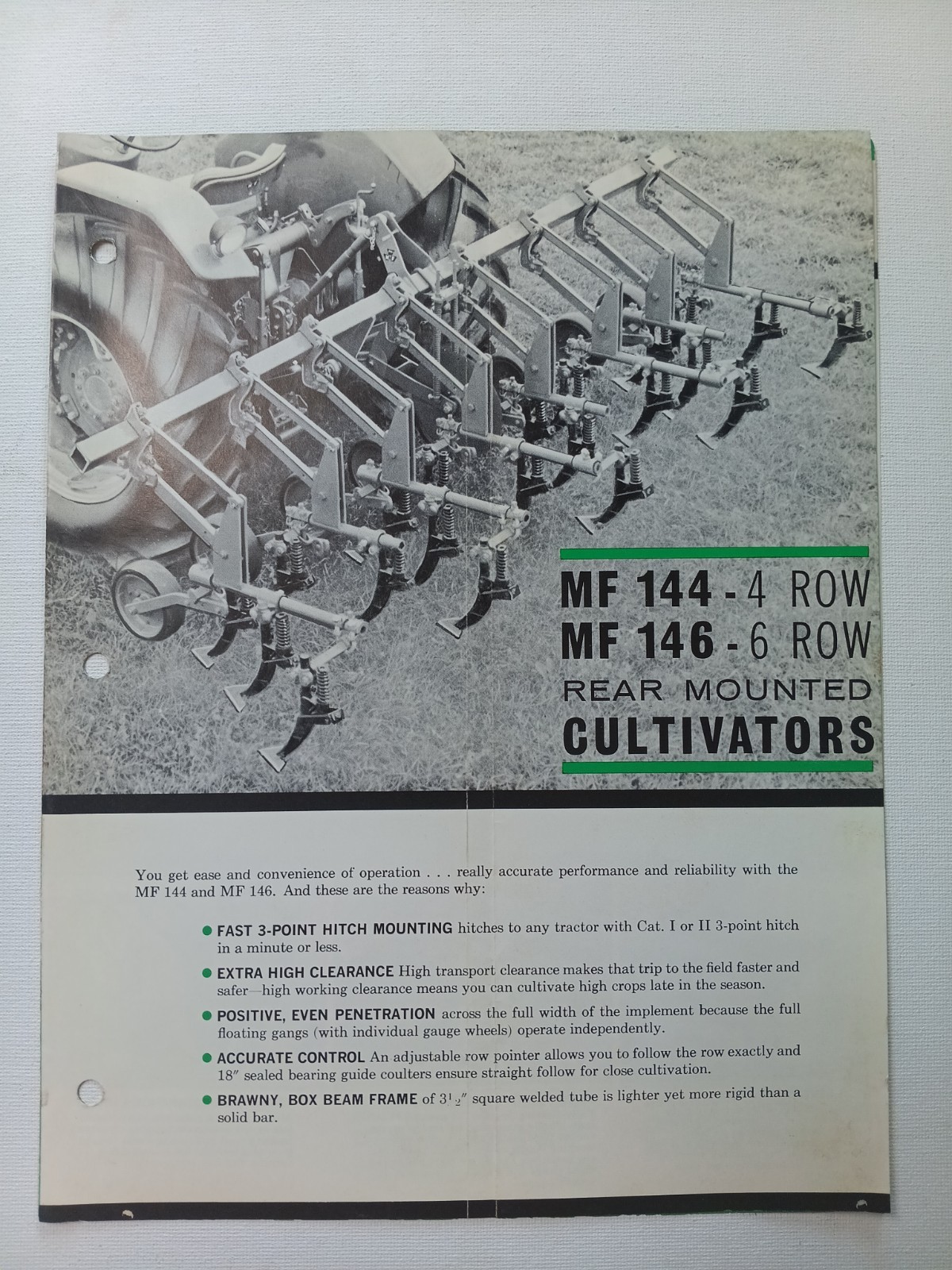 Vintage Mailer Massey Ferguson MF 144-4, 146-6 Cultivators Dealer Brochure AD