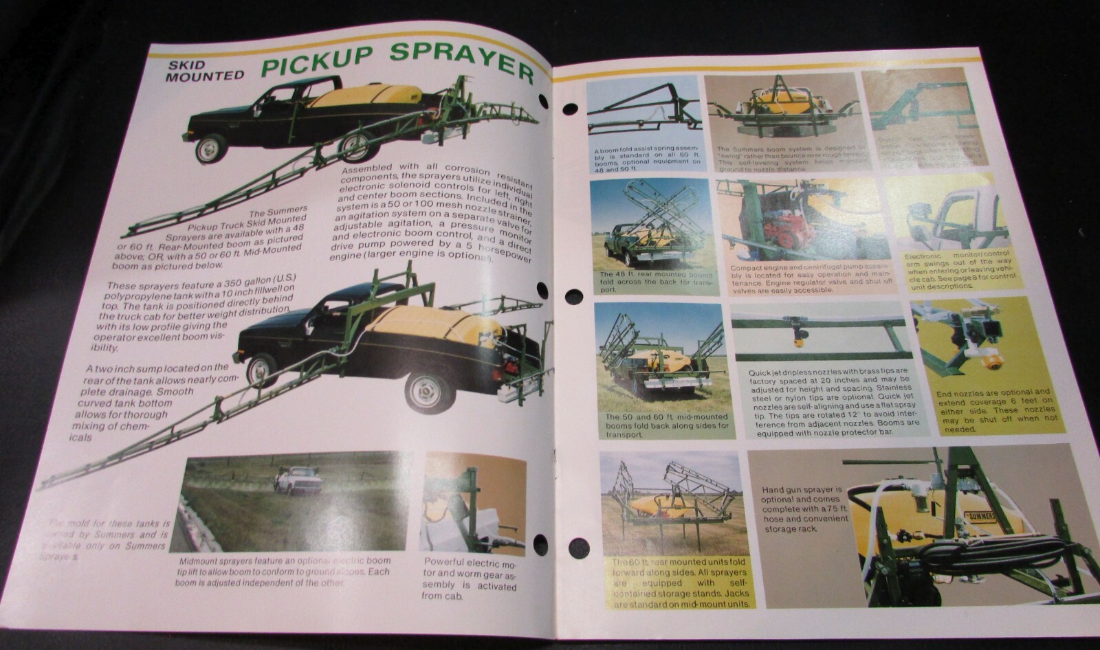 New Vintage 1988 Summers Mfg. Farm Field Sprayers 6 page 8×11 Brochure