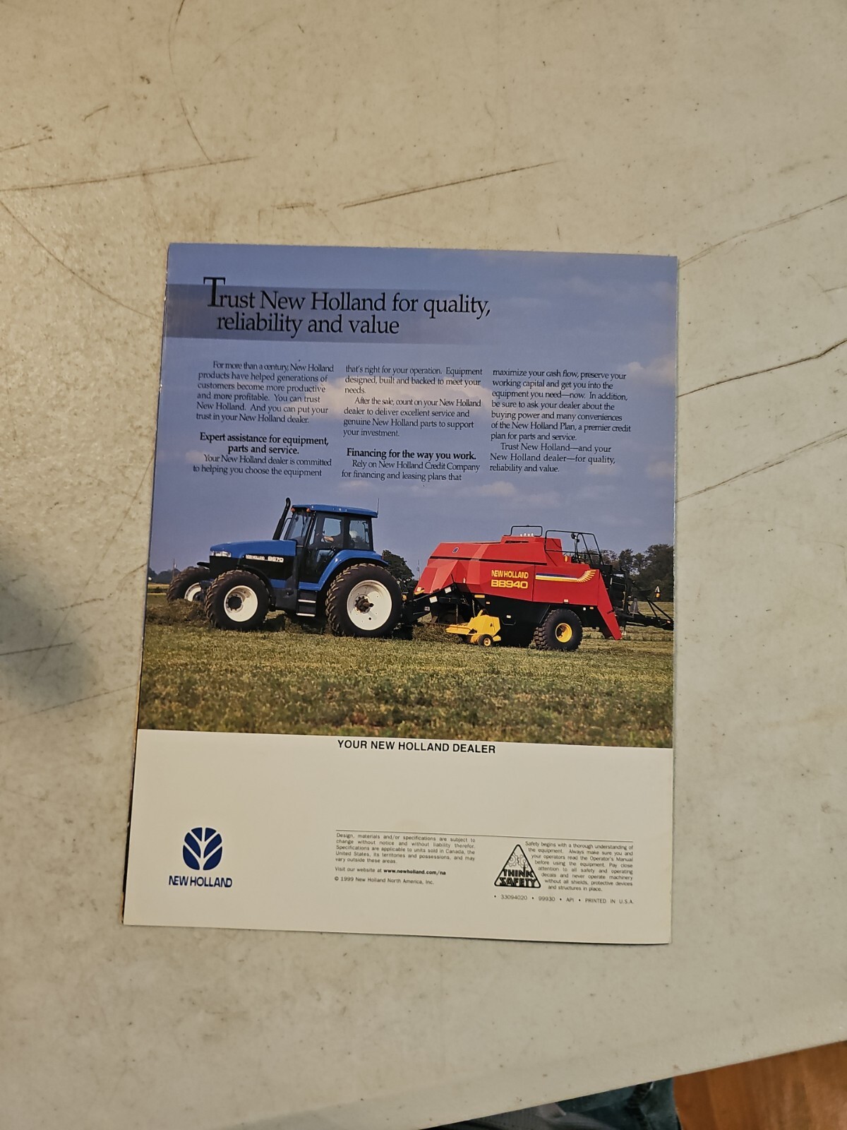 New Holland BB940 BB960 Big Balers Brochure 8 Page Large Poster