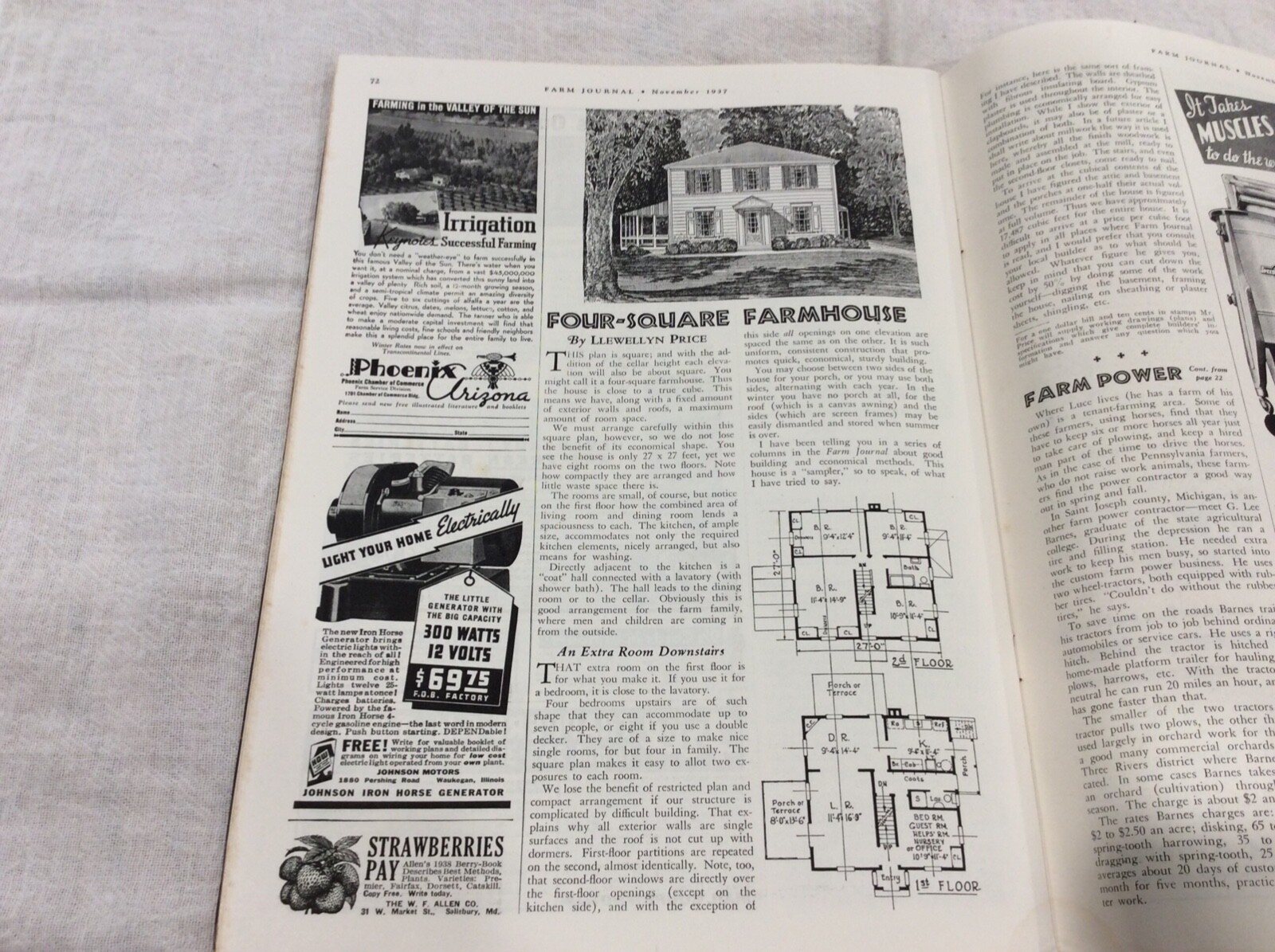 1937 Farm Journal Magazine Iowa State College Experiment Station W/Pigs Ames