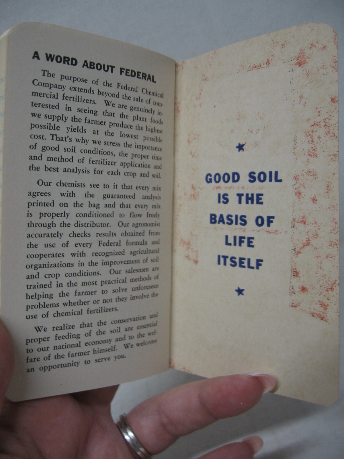 Vintage Federal Fertilizers Memo Note Book