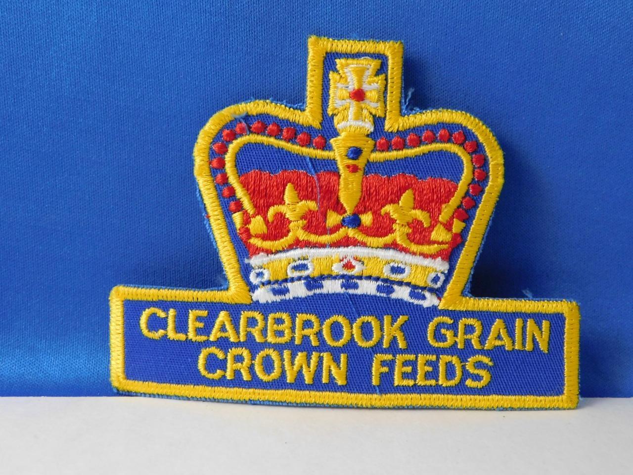 CLEARBOOK GRAIN CROWN FEEDS VINTAGE PATCH HAT VEST BADGE FARM ANIMALS FARMER