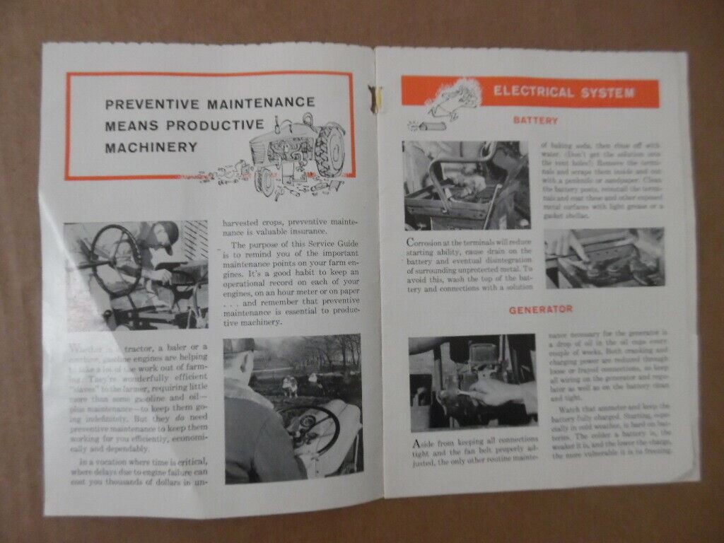 c.1950s Champion Spark Plug Farm Engine Tractor Brochure Vintage Original