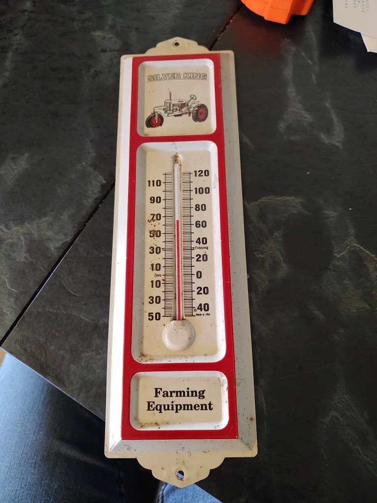 Silver King Farm Equipment Advertising Embossed Thermometer – USA Farm Tractor