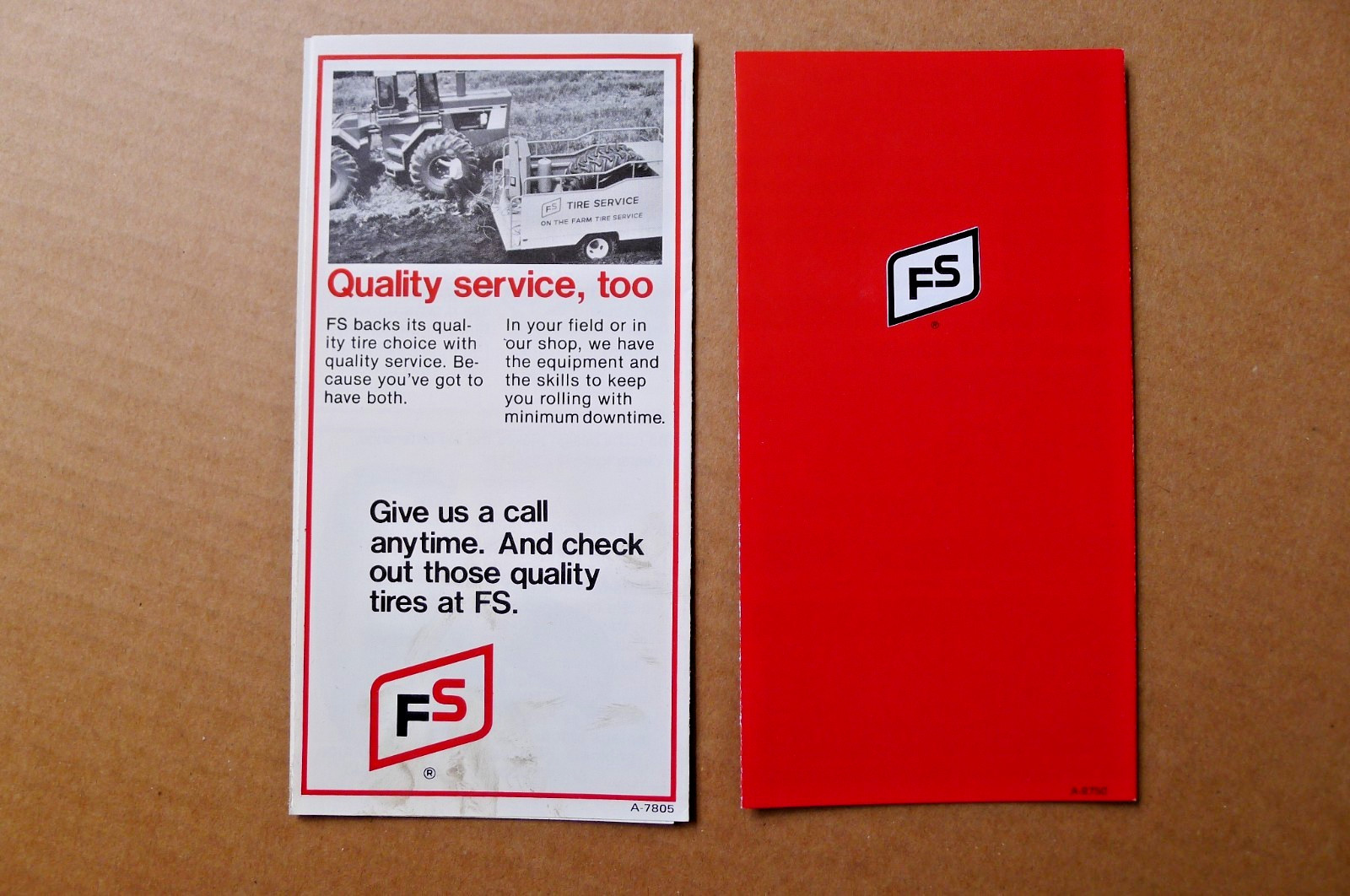 Vintage FS Farmers Service Pocket BROCHURES Tractor Tires Barn Paint