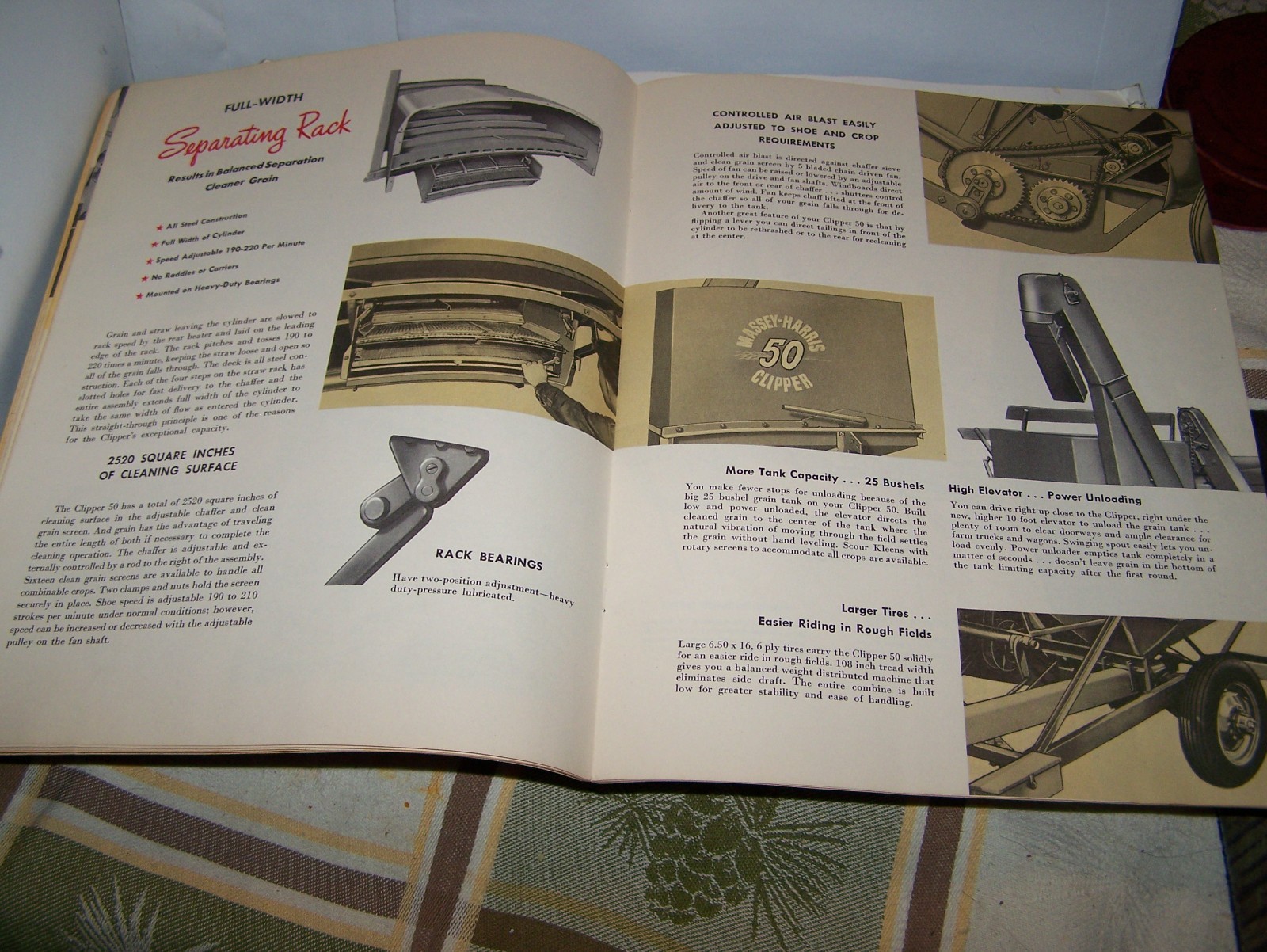MASSEY HARRIS CLIPPER 50 Combine Sales Brochure Catalog Farm Tractor Steam Motor