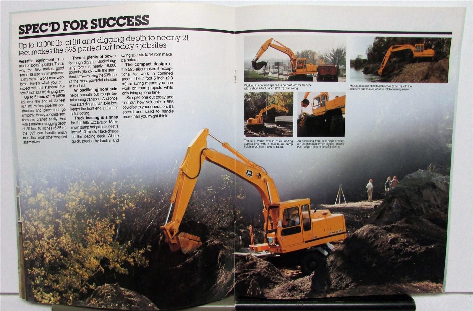 1986 John Deere 595 Excavator Specifications Construction Sale Brochure
