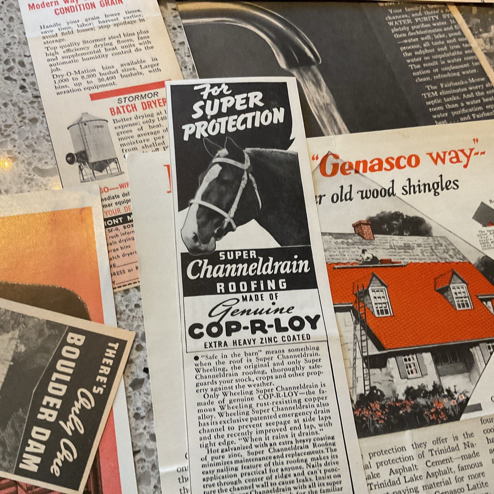 ~50 Farm Related Print Ads 1940-1960 Sprayers Buildings Equipment Fence More
