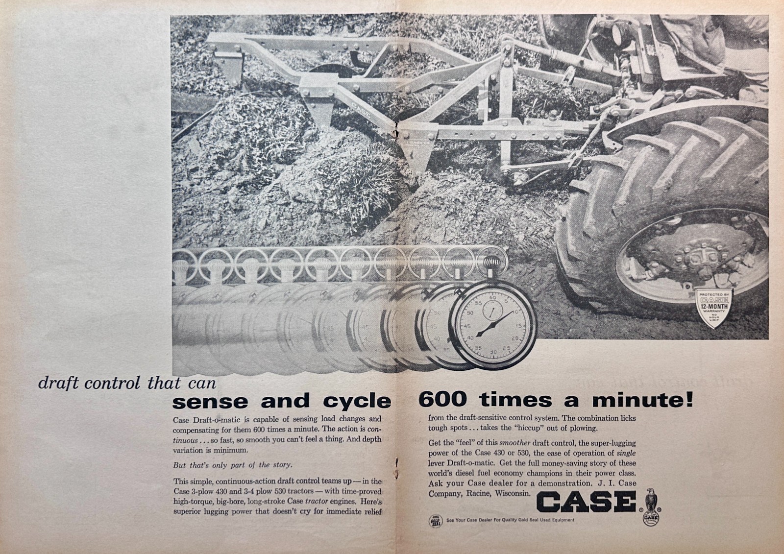 Lot of (3) case Farm Equipment Ads from 1963-1964 Ad Set #5086