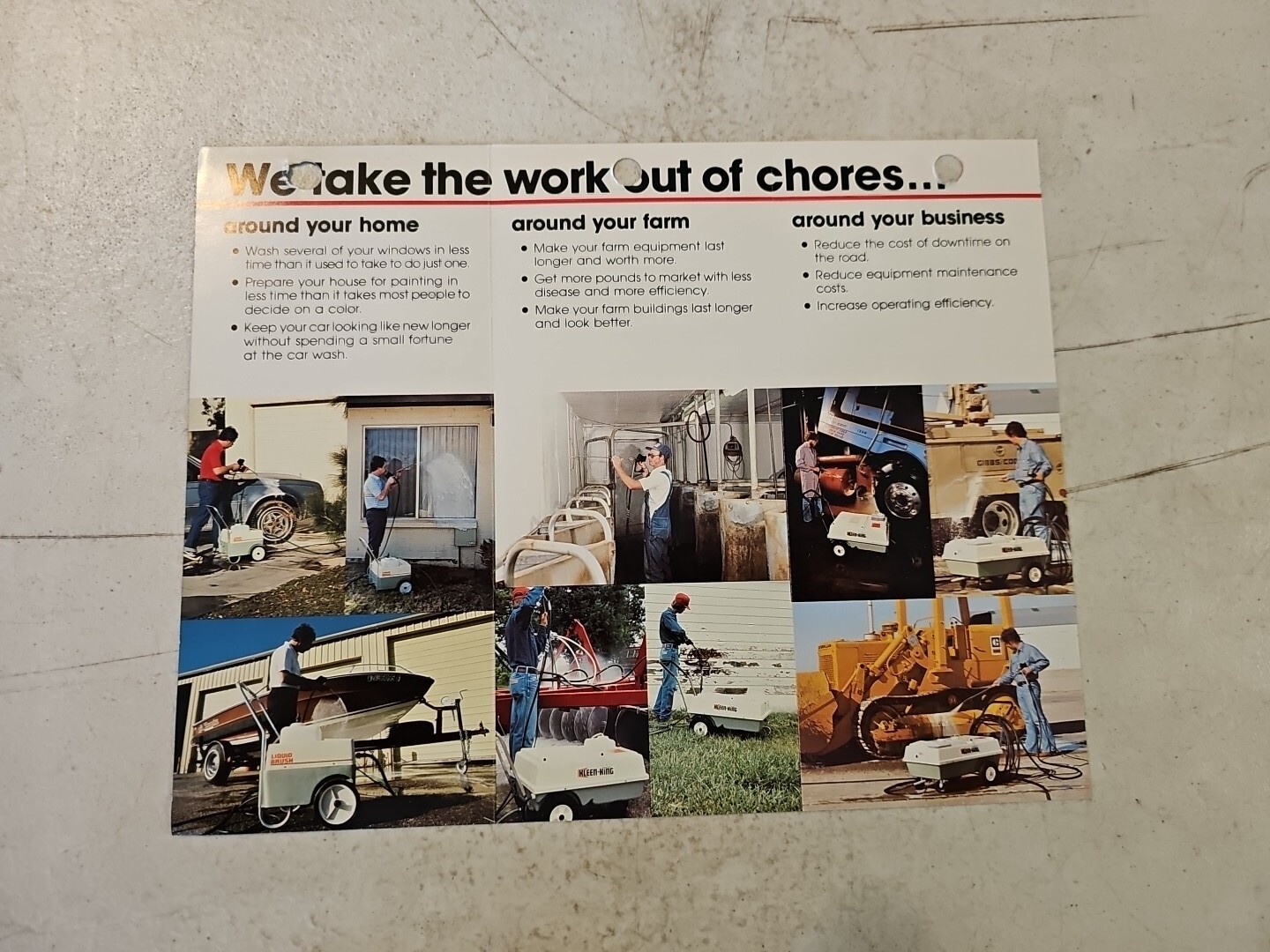 Vintage Kleen King Liquid Brush Pressure Washer Dealer Sales Brochure