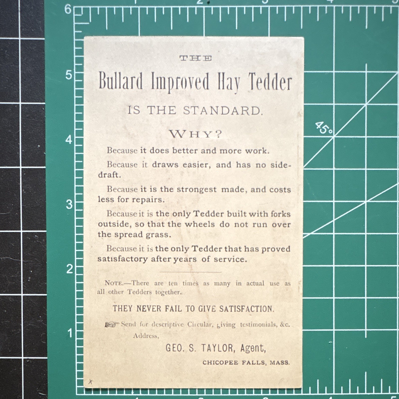 Bullard Improved Hay Tedder Agriculture Trade Card, Multicolor Advertising