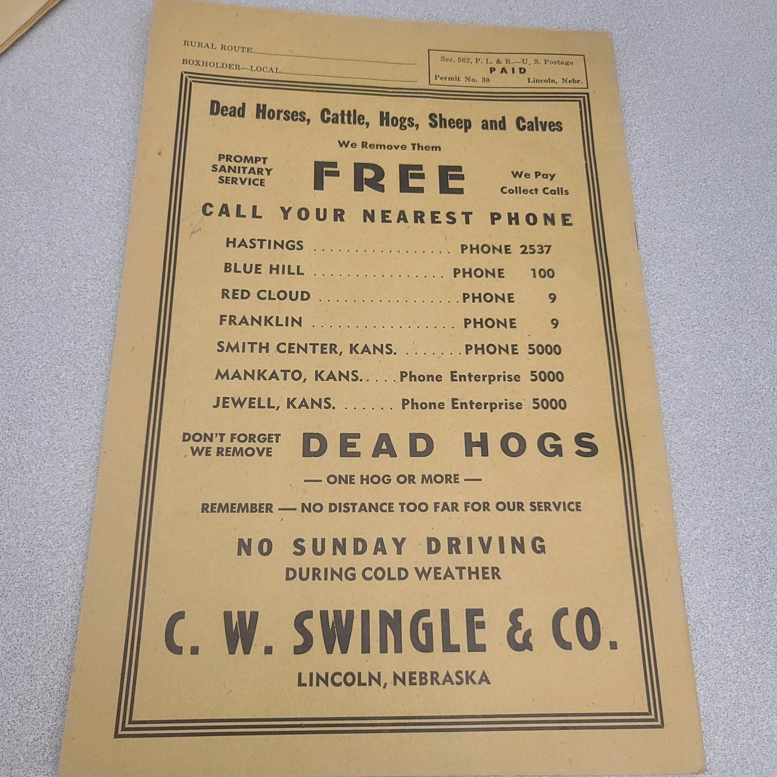Vtg 1940s Lincoln Nebraska RENDERING CO FARM RECORD BOOKS Advertising Lot 3