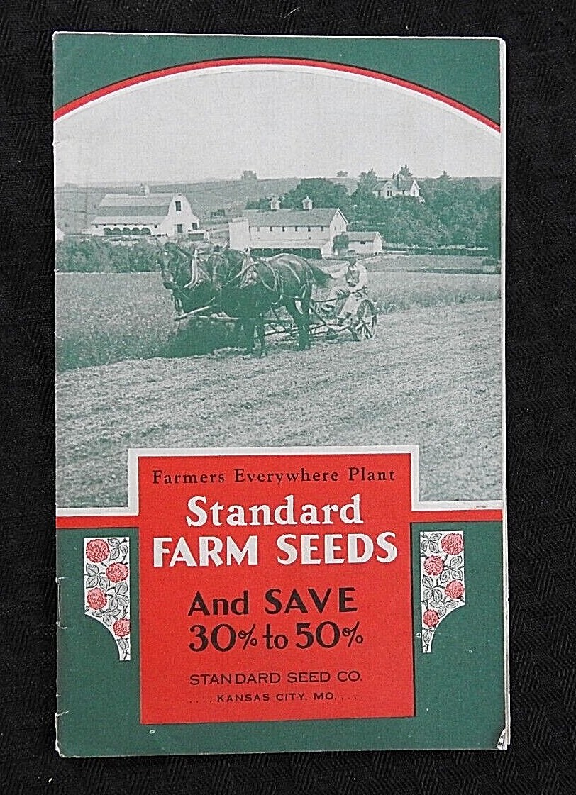 c.1920 « Standard Farm Seeds » Kansas City MO Soy Beans Field Corn Alfalfa Catalog