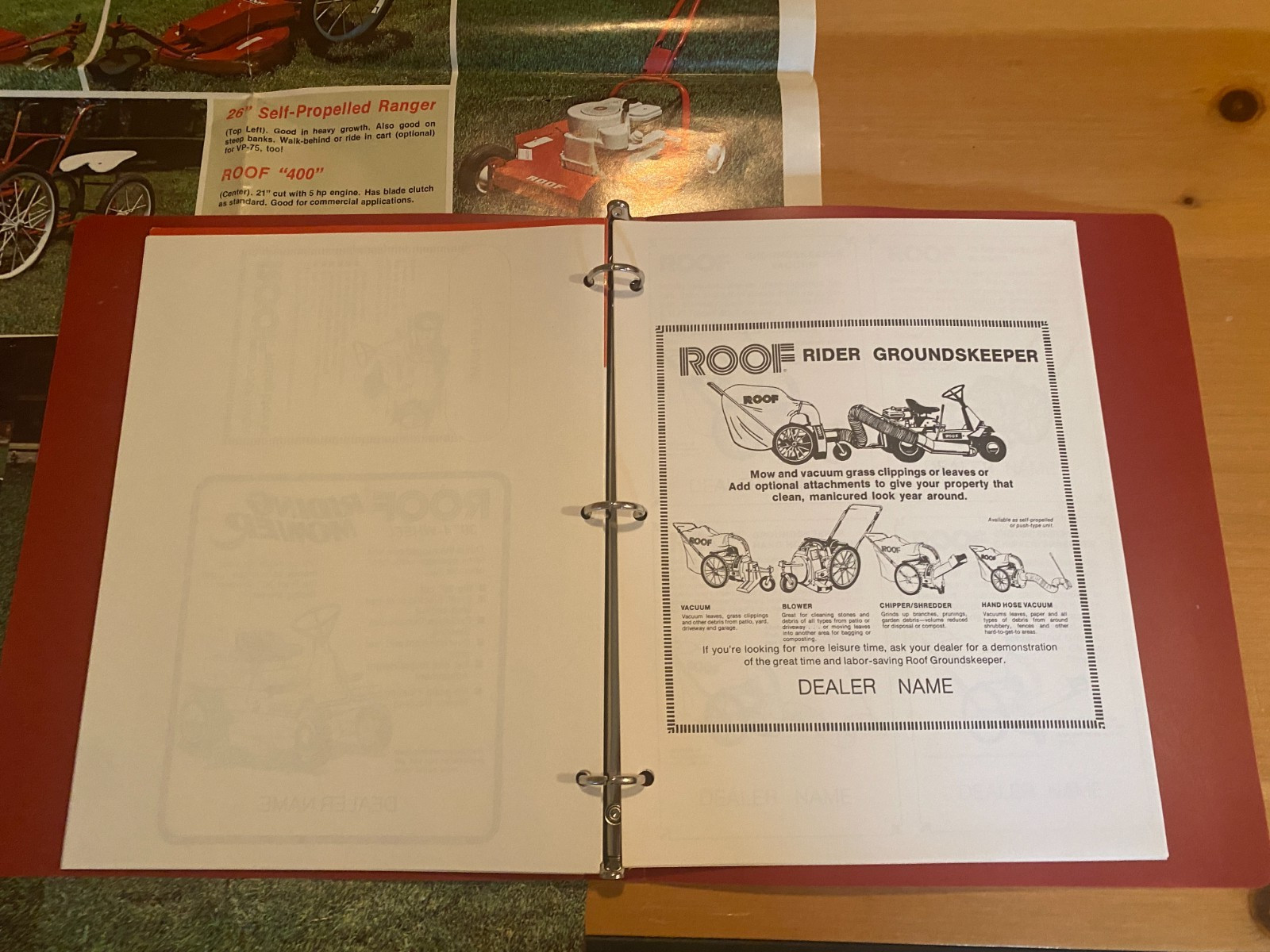 Roof Power Lawn Equipment Original Dealer Equipment Brochure Package FREE SHIP