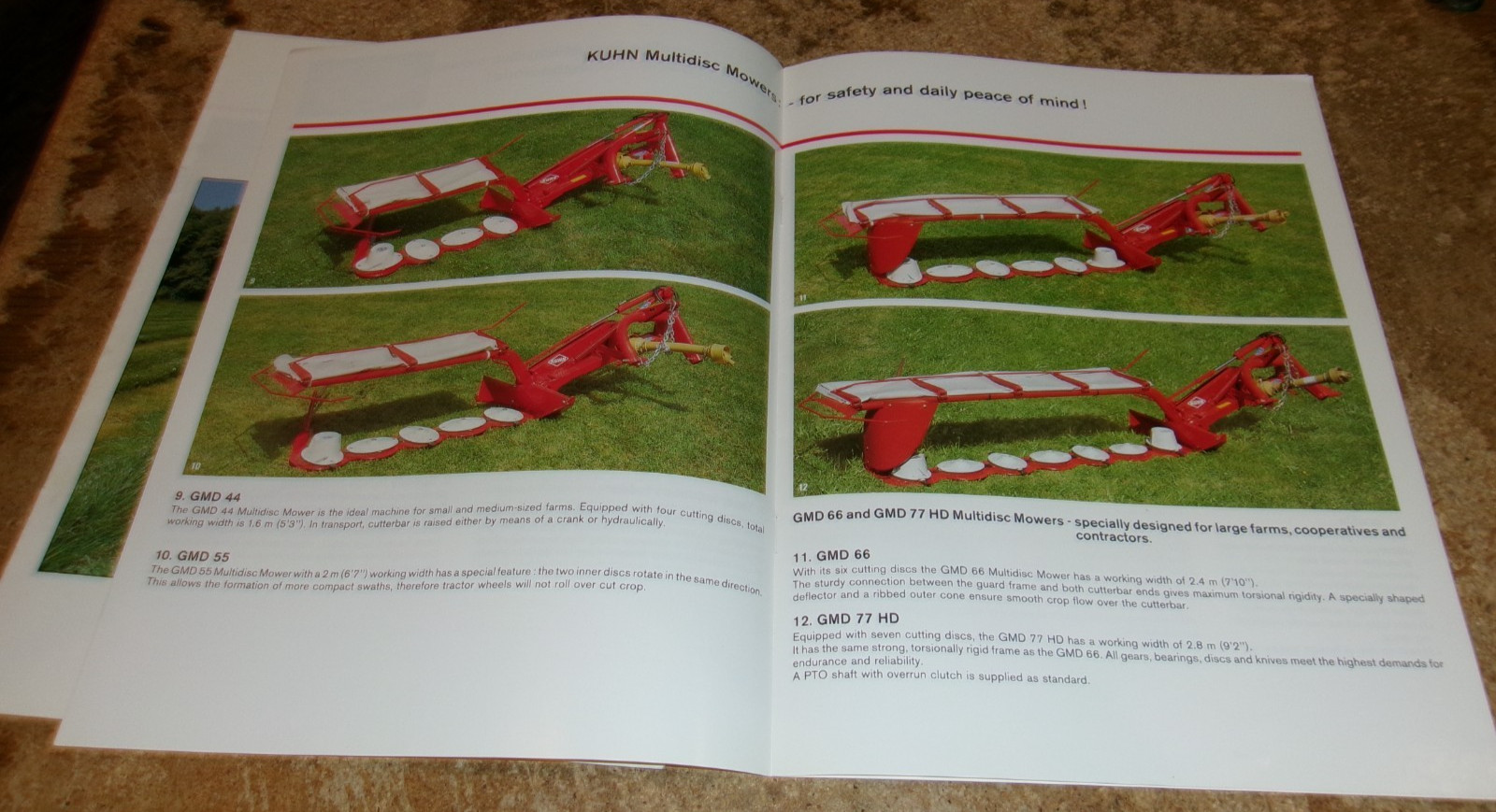 2-lot 1990&rsquo;s kuhn GMD multidisc mowers brochures in nice shape used