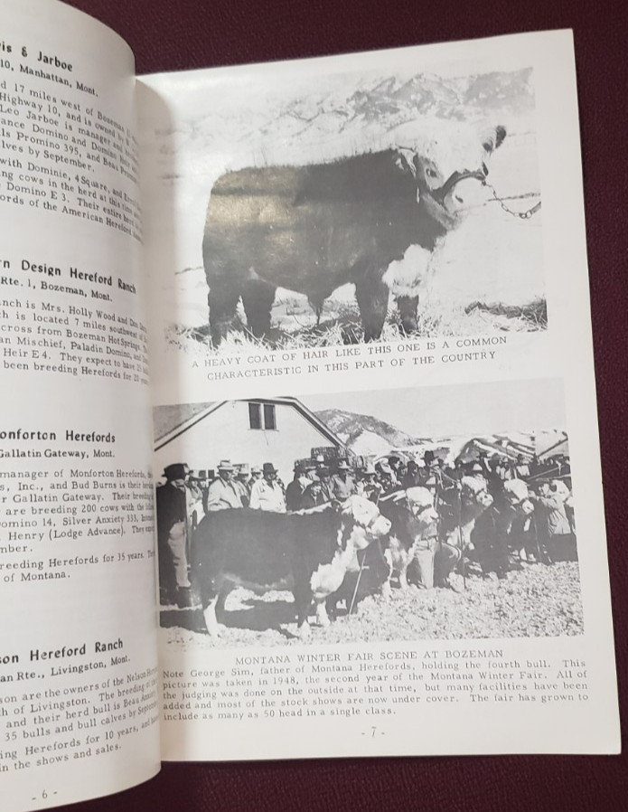 Park Gallatin Hereford Association Cattle Breeding Bozeman MT Booklet 1961