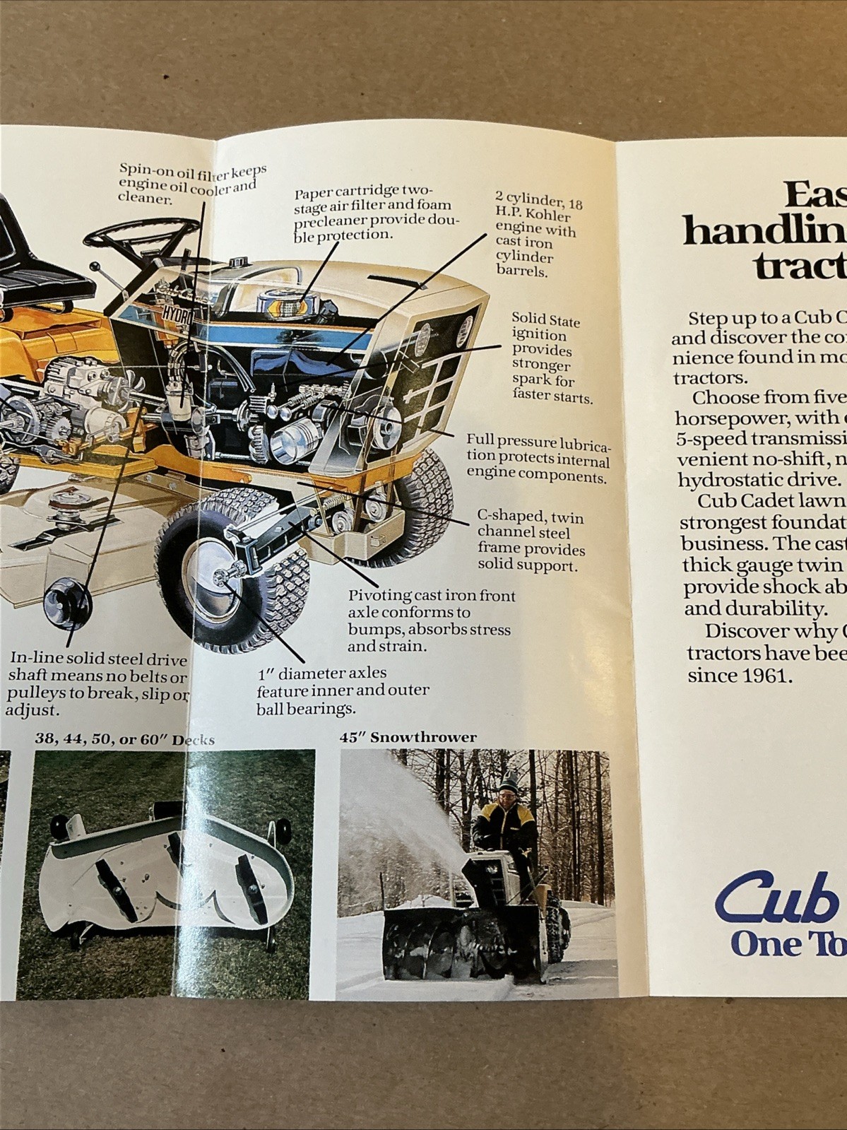 Vintage Original Cub Cadet Garden And Lawn Tractors Brochure As Is INV-P1138