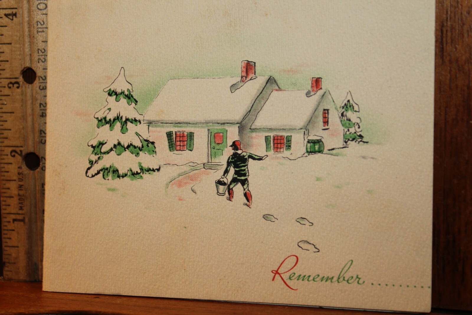 Antique 1940&rsquo;s Warmest Holiday Greetings Coal Wilton Flour and Feed Mill Conn