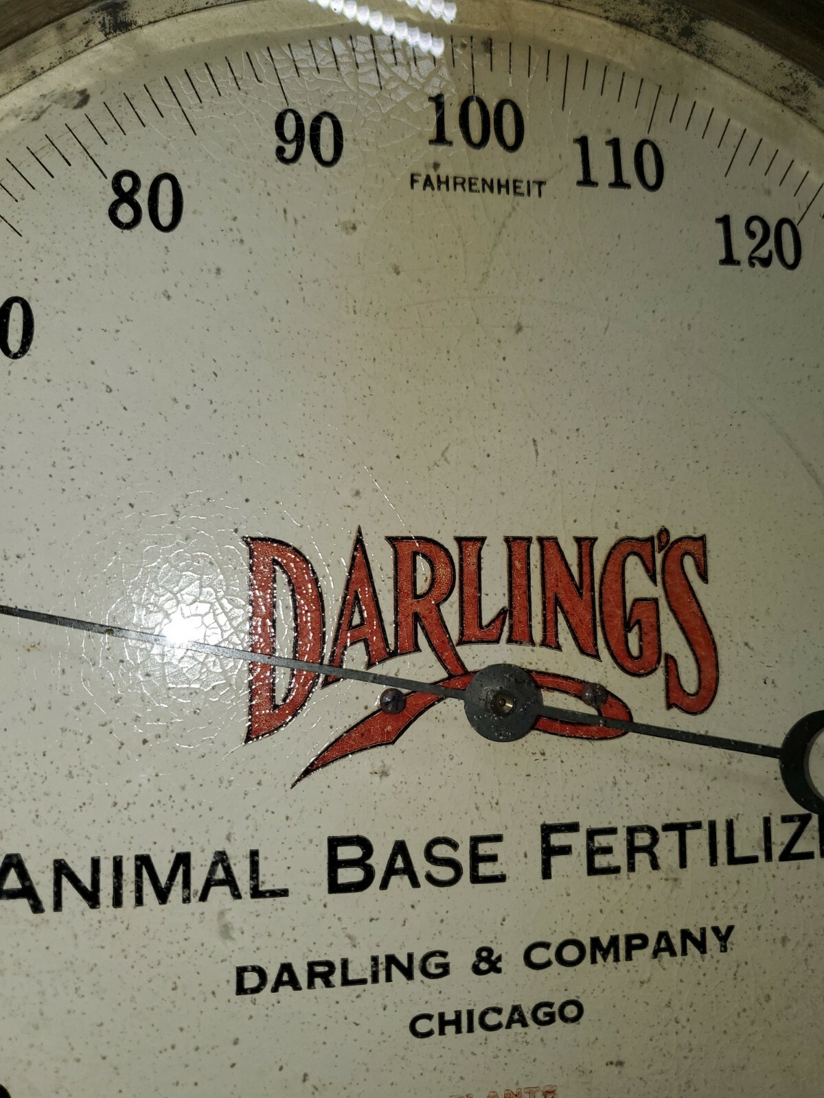 Vintage Darling’s Animal Base Fertilizer Round Thermometer Chicago St. Louis