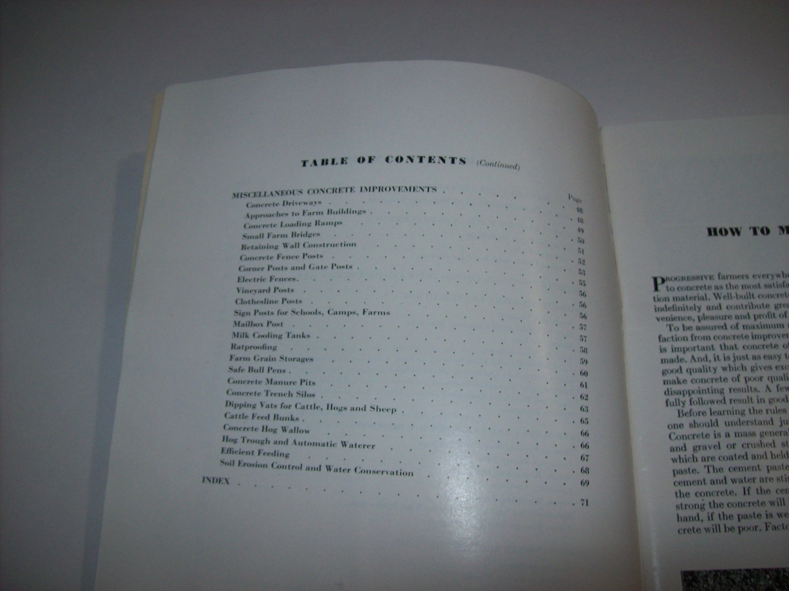 Vintage 1949 HANDBOOK OF CONCRETE FARM CONSTRUCTION, Portland Cement Association