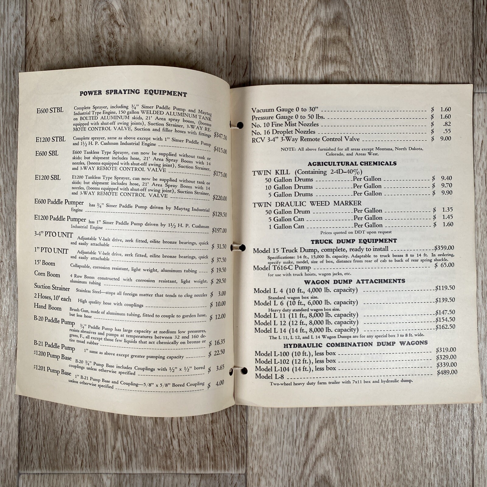 Twin Draulic Price List TwinEzy 1948 Farm Sales Brochure