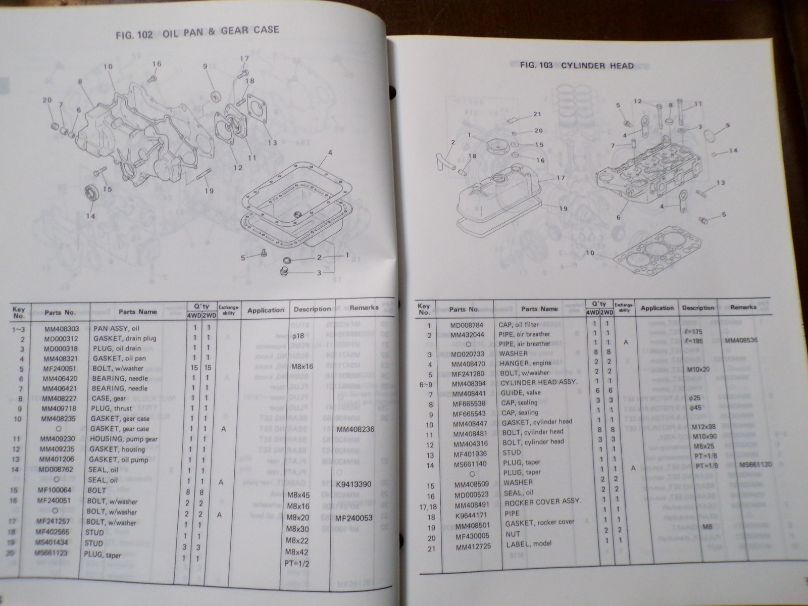 Mitsubishi MT180, MT180D Tractors Parts Catalog 1986