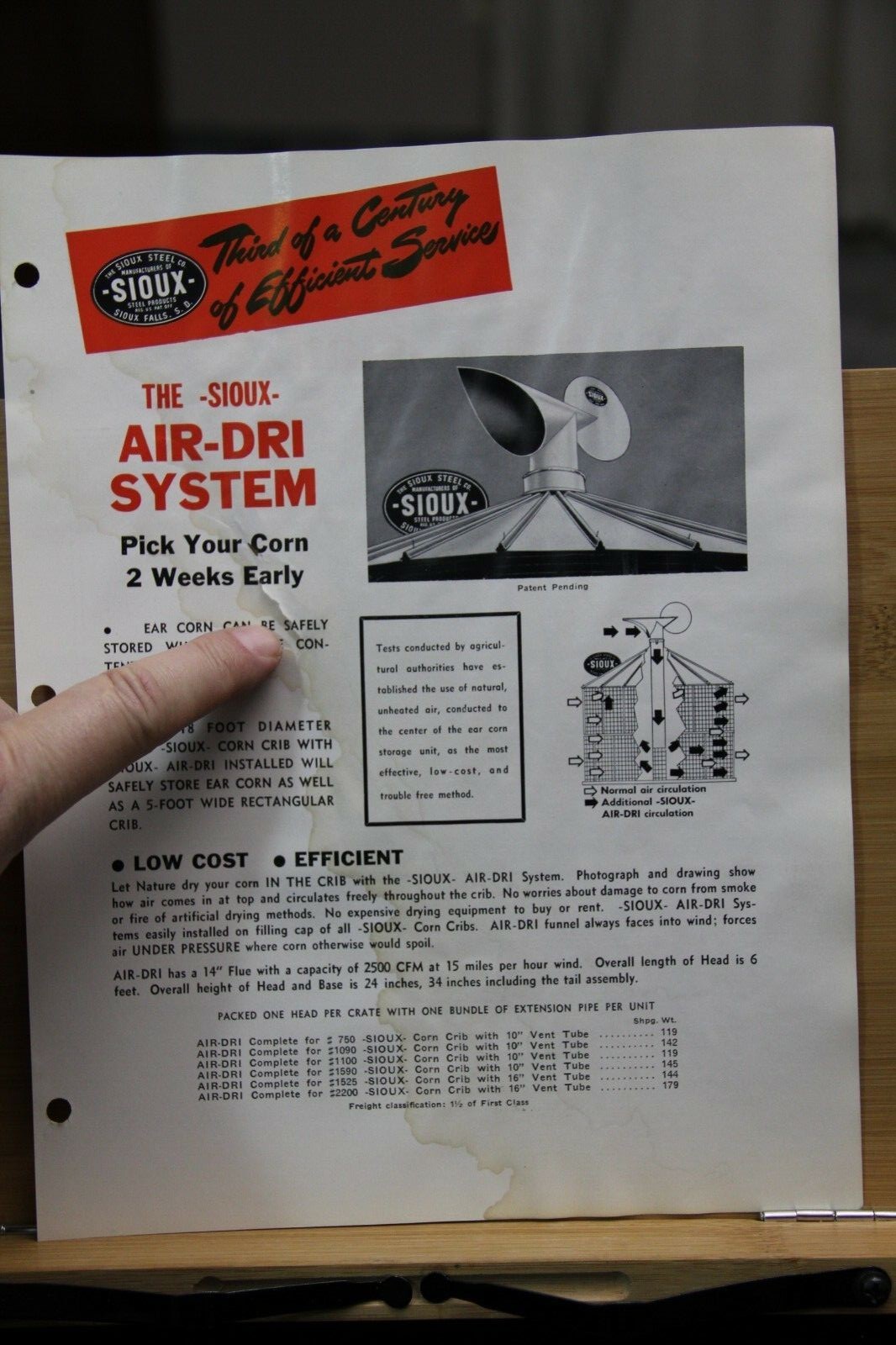 Brochure Dealer Air Dri Dry System Steel Co Sioux Falls South Dakota SD stained