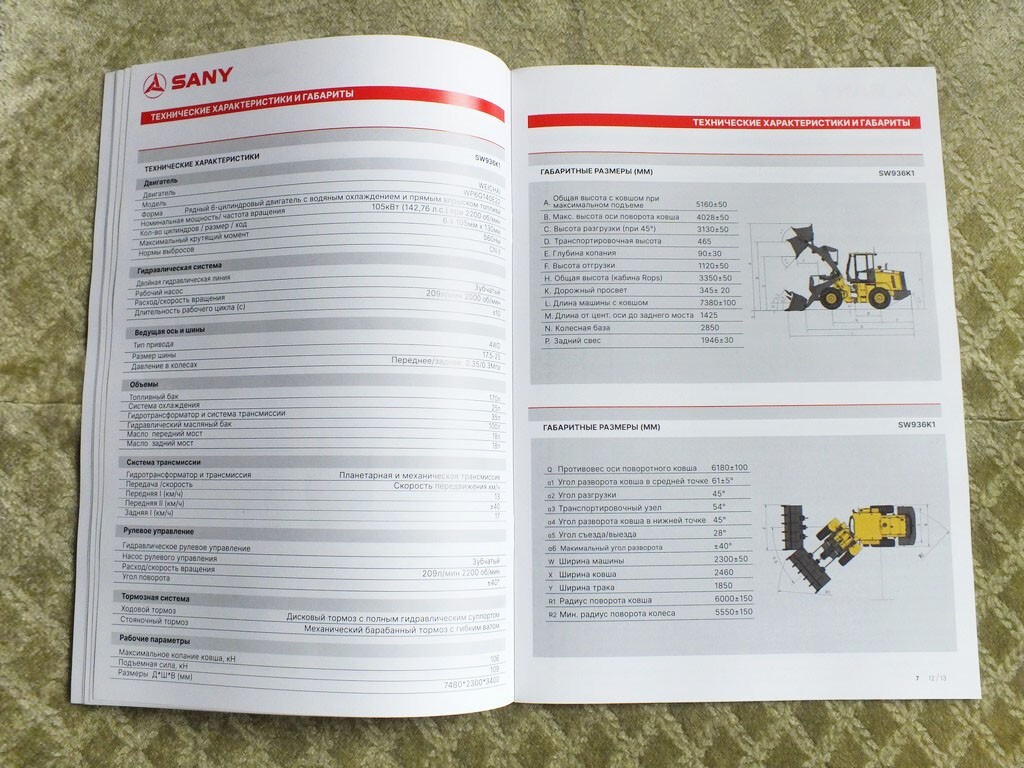 SANY Front Loader Model Range Construction Equipment China Brochure 2024