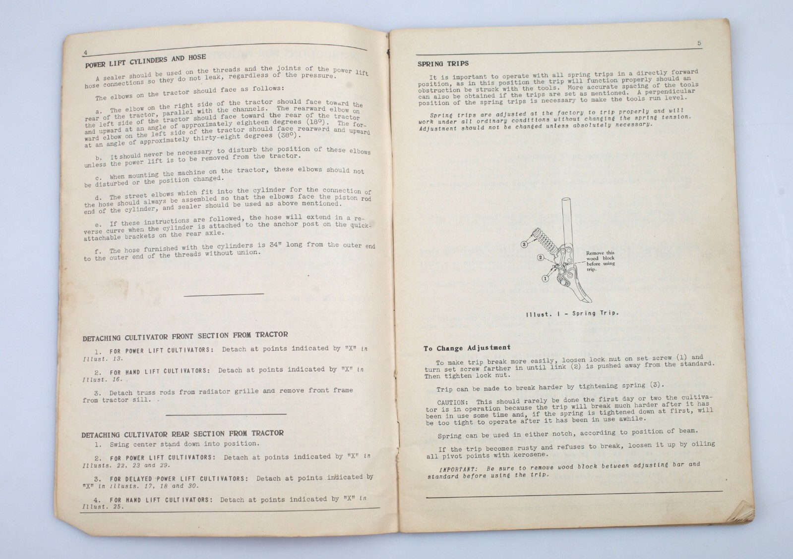 Vintage 1943 McCormick Deering Farmall Cultivator No. HM-240 Owners Manual IH