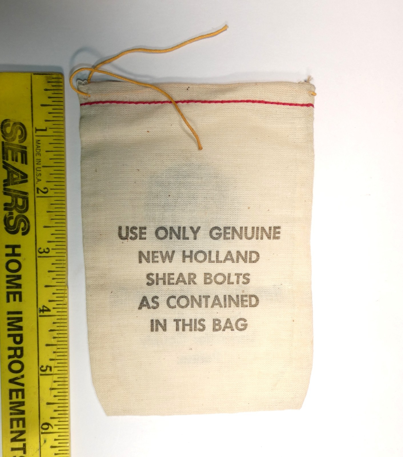 VTG NH New Holland Machine Co Lancaster PA Unused Drawstring Shear Bolt Bag