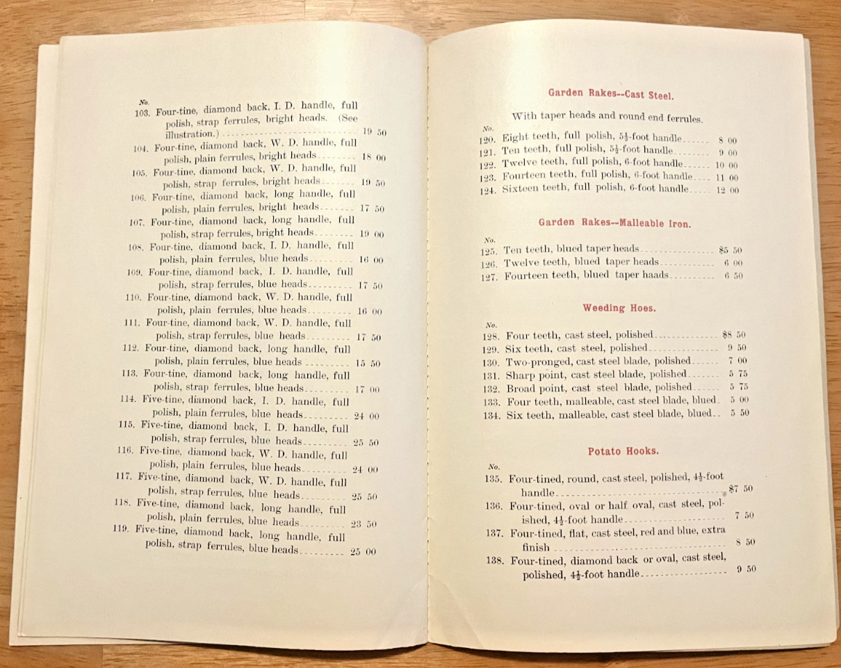 Sanford Fork & Tool Co. 1883 catalog Cortland New York forks rakes & potato hook