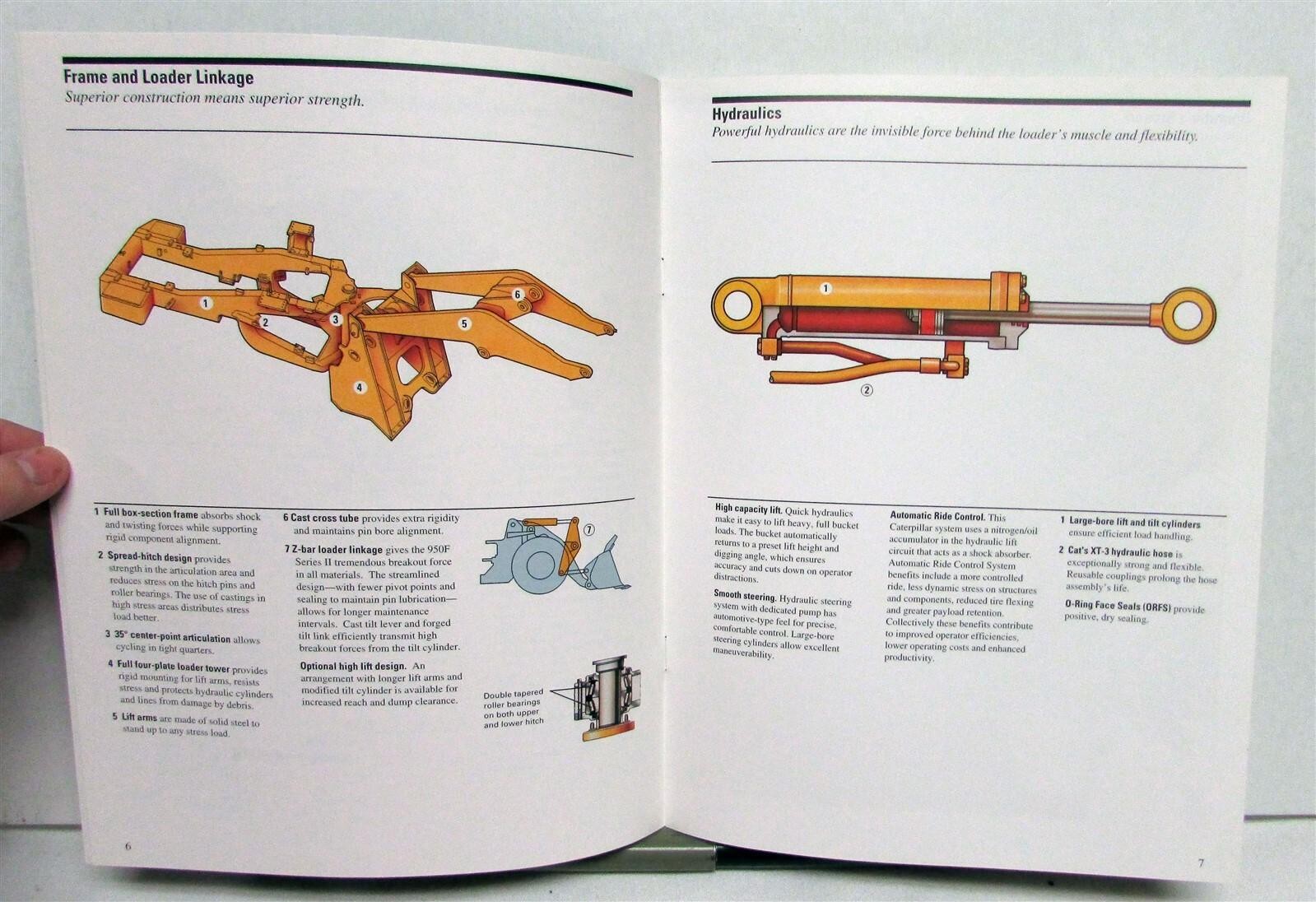 1995 Caterpillar 950F Series II Wheel Loader Specs Construction Sale Brochure