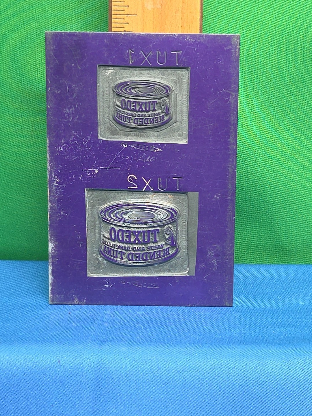 Tuxedo Blended Tuna Dark And White Newspaper Ads Museum Ink Print Block Food