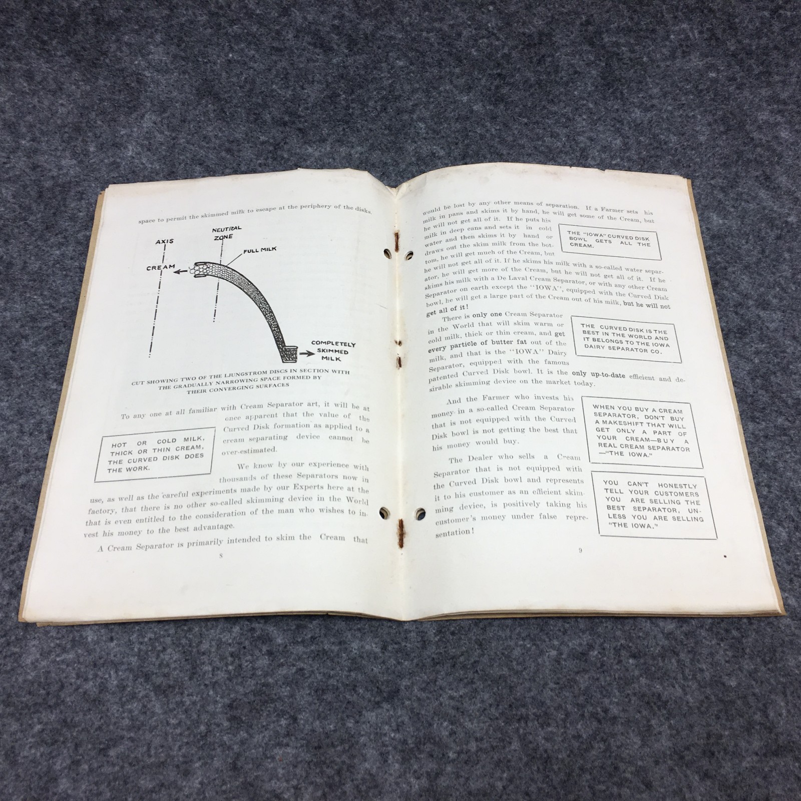 1910s Iowa Dairy Separator Co. De Laval Law Suit Expert Testimony Ad Brochure