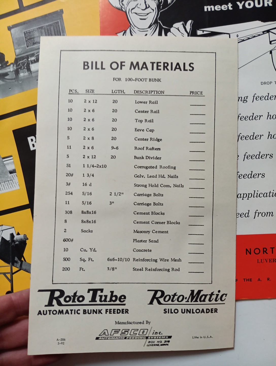3 Farm Equipment Unico AFSCO Northco-matic Sales Advertising Flyer Brochures