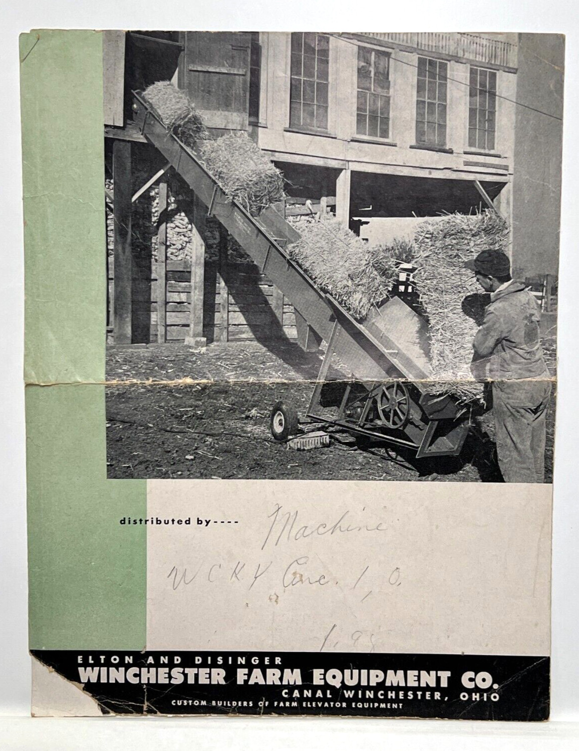Vintage Elton and Disinger Winchester Farm Equipment Co. Folded Paper Brochure