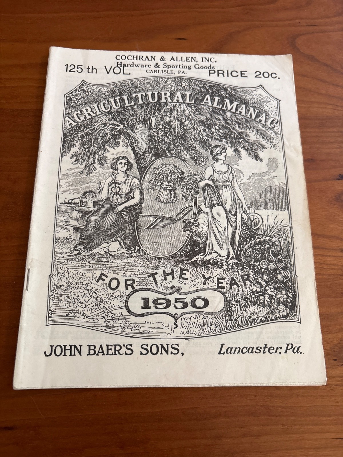 1950 Agricultural Almanac Farm Guide Vintage Farming Book Lancaster PA